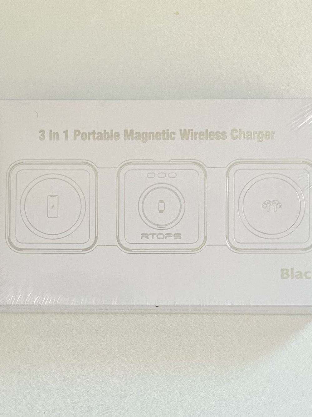 3-in-1 Portable Magnetic Wireless Charger - Black